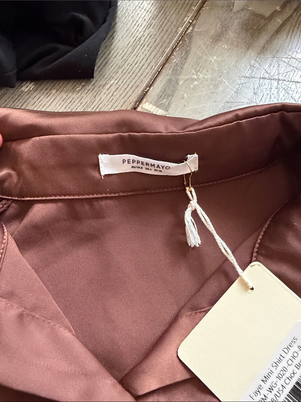 Peppermayo Satin Top in Warm brown